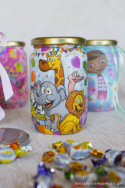 DIY Βαζάκι για Κεράσματα με Ντεκουπάζ.