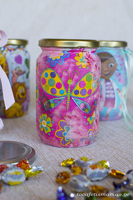 DIY Βαζάκι για Κεράσματα με Ντεκουπάζ.