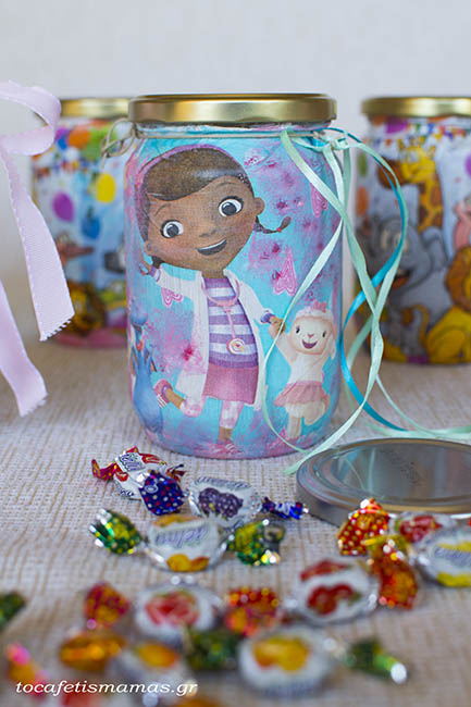 DIY Βαζάκι για Κεράσματα με Ντεκουπάζ.