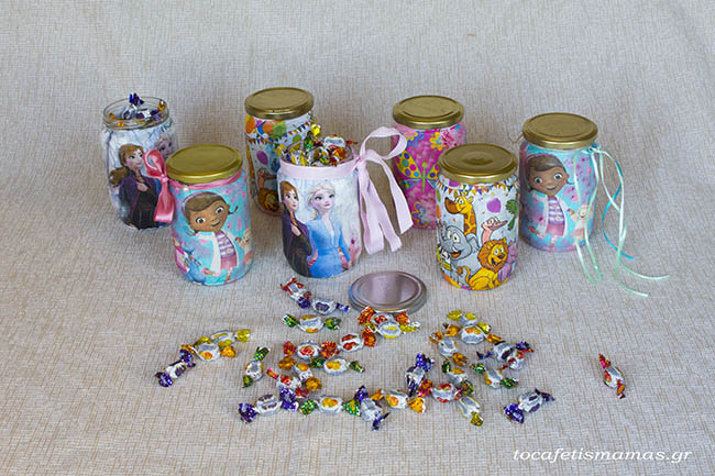 DIY Βαζάκι για Κεράσματα με Ντεκουπάζ.