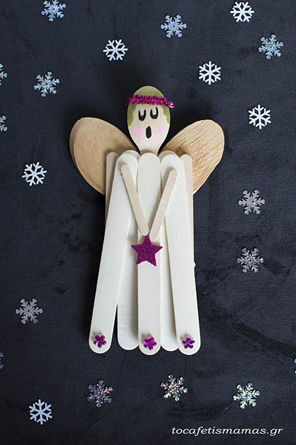 Χριστουγεννιάτικα Αγγελάκια με Ξυλάκια.
