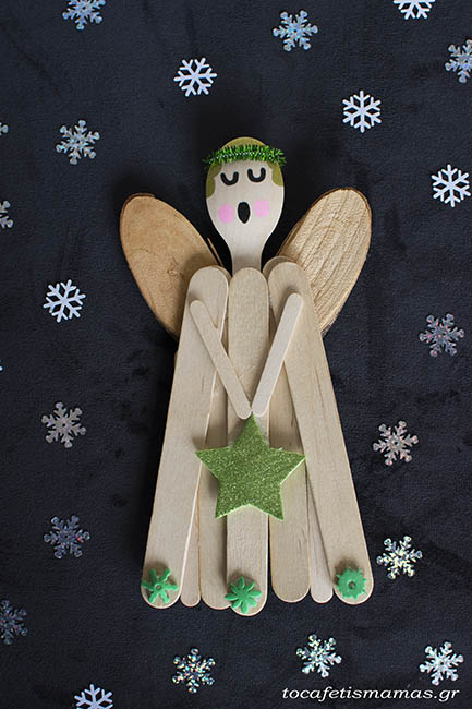 Χριστουγεννιάτικα Αγγελάκια με Ξυλάκια.