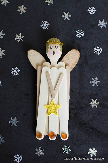 Χριστουγεννιάτικα Αγγελάκια με Ξυλάκια.