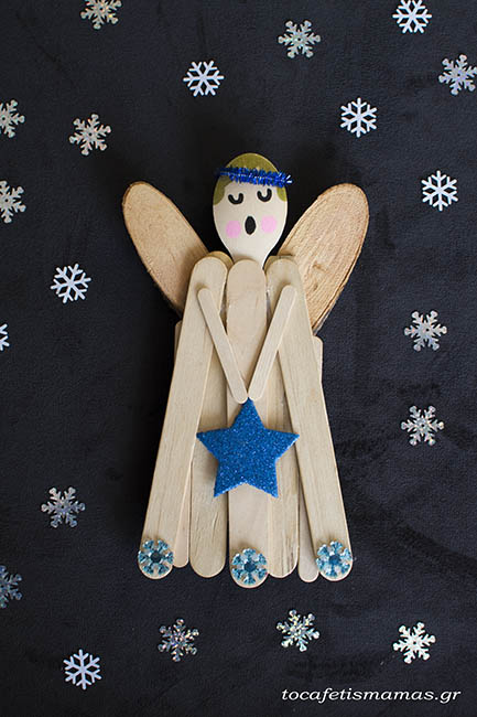 Χριστουγεννιάτικα Αγγελάκια με Ξυλάκια.
