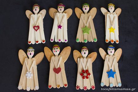 Χριστουγεννιάτικα Αγγελάκια με Ξυλάκια.