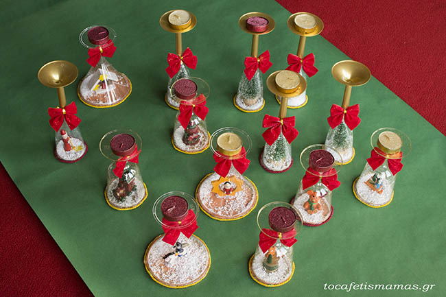 Χριστουγεννιάτικα Κηροπήγια από Ποτήρια Μίας Χρήσης.