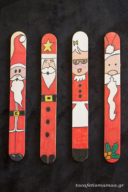 Χριστουγεννιάτικοι σελιδοδείκτες από γλωσσοπίεστρα.