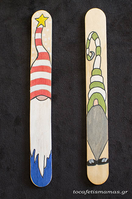 Χριστουγεννιάτικοι σελιδοδείκτες από γλωσσοπίεστρα.