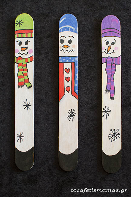 Χριστουγεννιάτικοι σελιδοδείκτες από γλωσσοπίεστρα.