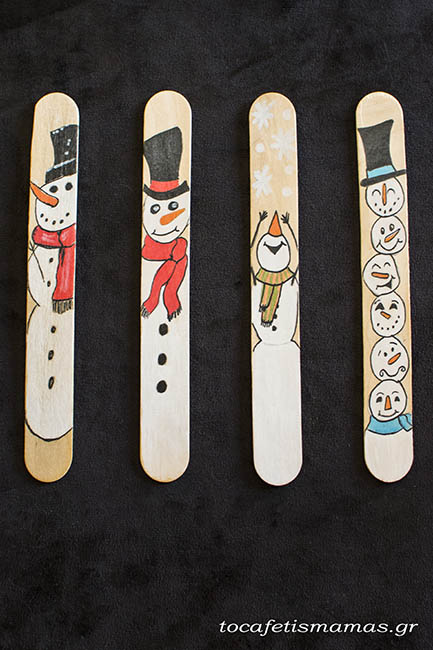 Χριστουγεννιάτικοι σελιδοδείκτες από γλωσσοπίεστρα.