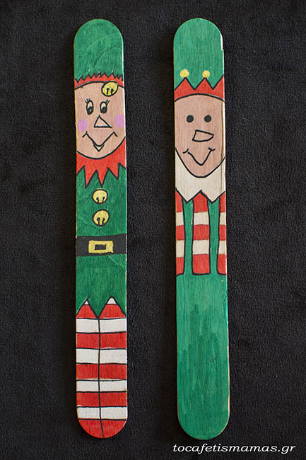 Χριστουγεννιάτικοι σελιδοδείκτες από γλωσσοπίεστρα.