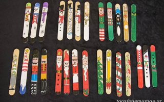 Χριστουγεννιάτικοι σελιδοδείκτες από γλωσσοπίεστρα.