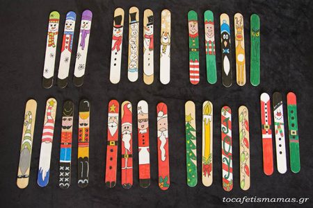 Χριστουγεννιάτικοι σελιδοδείκτες από γλωσσοπίεστρα.