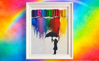 DIY: Πίνακας με Λιωμένες Κηρομπογιές