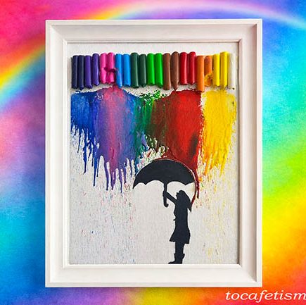 DIY: Πίνακας με Λιωμένες Κηρομπογιές