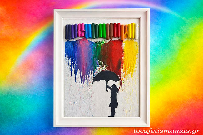 DIY: Πίνακας με Λιωμένες Κηρομπογιές