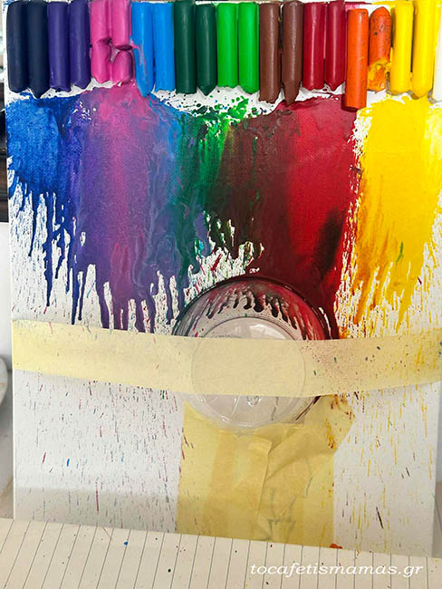 DIY: Πίνακας με Λιωμένες Κηρομπογιές