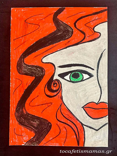 Πορτρέτα γυναικών με κηρομπογιές.