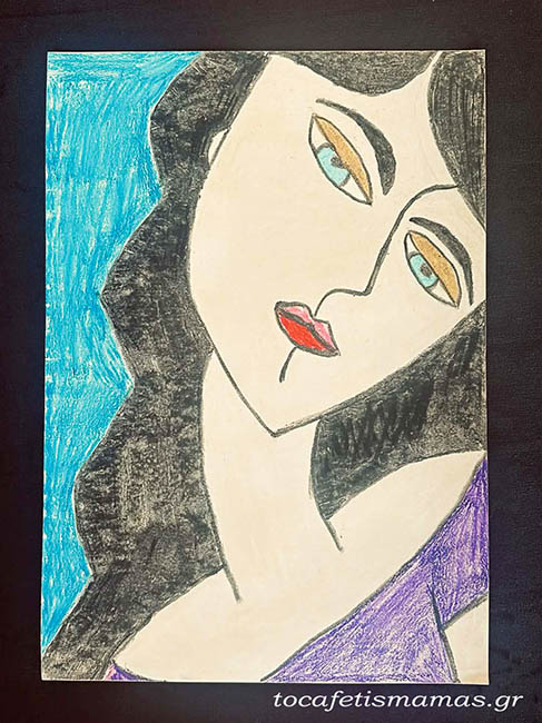 Πορτρέτα γυναικών με κηρομπογιές.