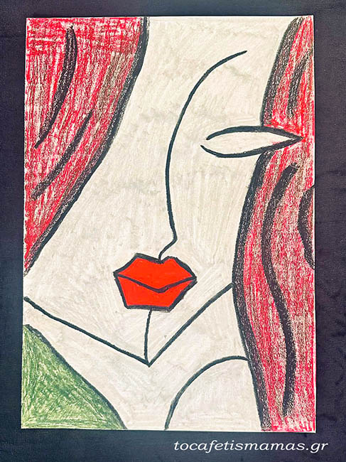 Πορτρέτα γυναικών με κηρομπογιές.