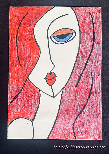 Πορτρέτα γυναικών με κηρομπογιές.