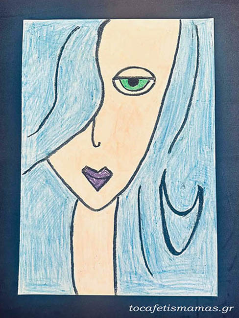 Πορτρέτα γυναικών με κηρομπογιές.