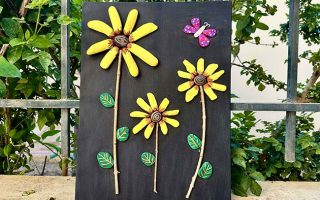 Λουλούδια από βότσαλα.