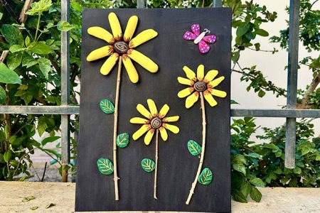 Λουλούδια από βότσαλα.